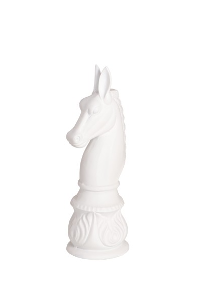 Deko-Pferd HORSE als Skulptur für Pferdliebhaber | Höhe 59 cm | Metall vintage matt-weiß, HF97.210