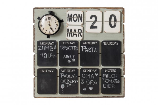 Memo-Board MEMO, mit Uhr, Kalender und Tafeln für Notizen
