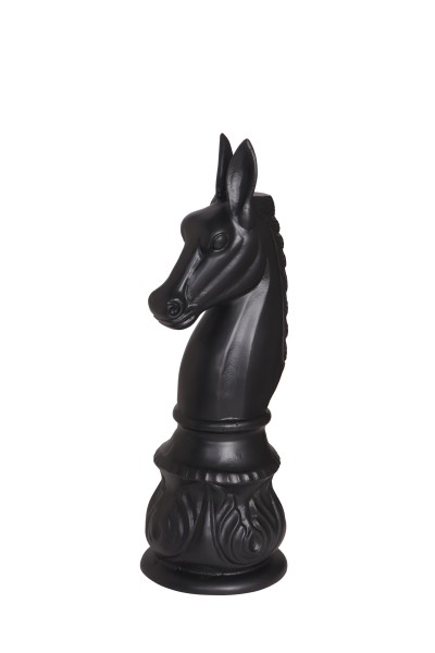 Deko-Pferd HORSE als Skulptur für Pferdliebhaber | Höhe 59 cm | Metall vintage matt-schwarz, HF97.