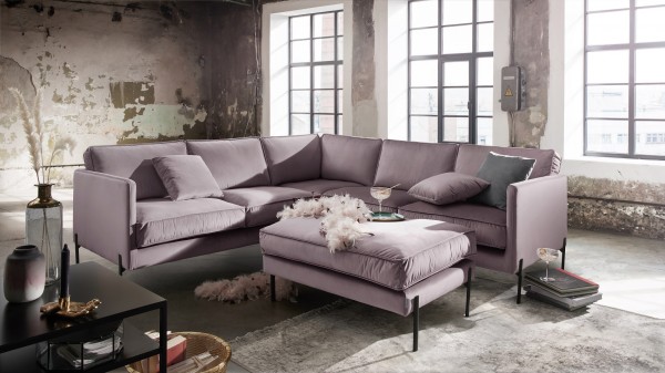 Sofa-Vorschlag FRITZ Nr. 1 in Samt-Velours taupe mit Metallfuß Y